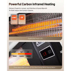 1500-Watt Electric Carbon Infrared Space Heater Indoor Outdoor Patio Garage Wall or Ceiling Mount with Remote, Black