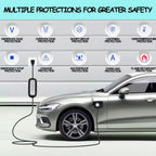 Portable 16A 110-240 Volt Level 1 Level 2 EV Charger with NEMA 6-20 Plug and 5-15 Adapter for J1772
