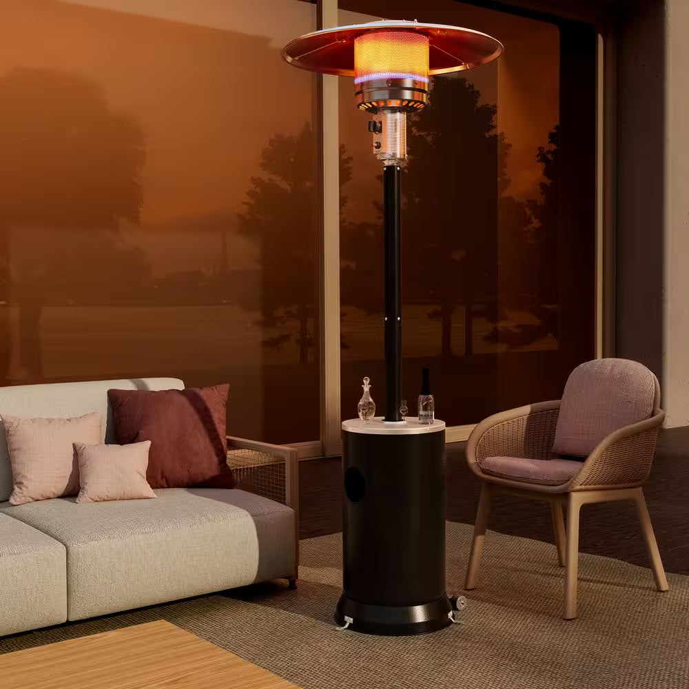 48000 BTU Black Propane Patio Heater with Cover