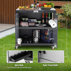Outdoor Kitchen Series 36" 304 Stainless Steel Freestanding Kitchen Grill Cart with Cabinet