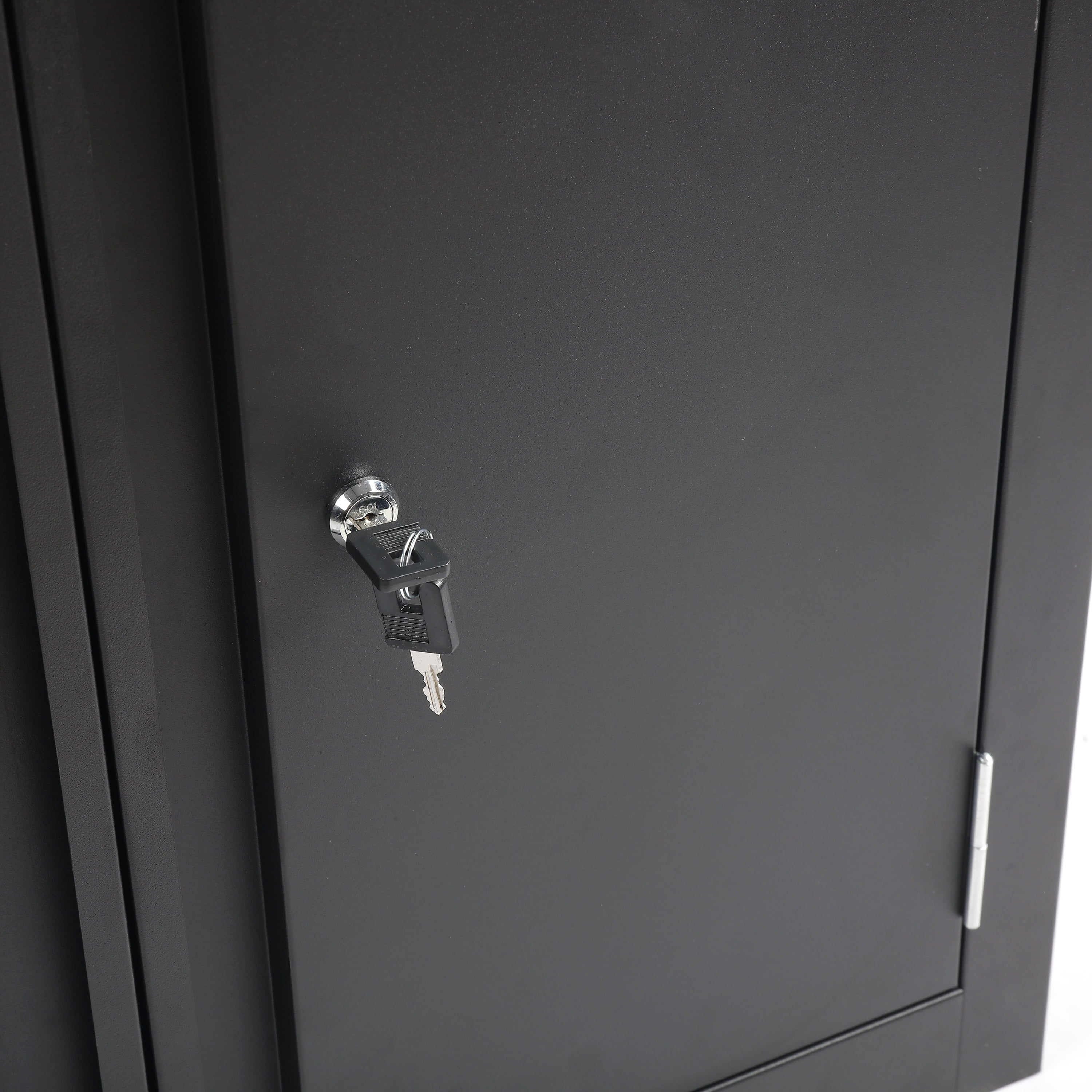 28-Inch Wall Garage Storage Cabinet, Adjustable Shelf, Steel, Black