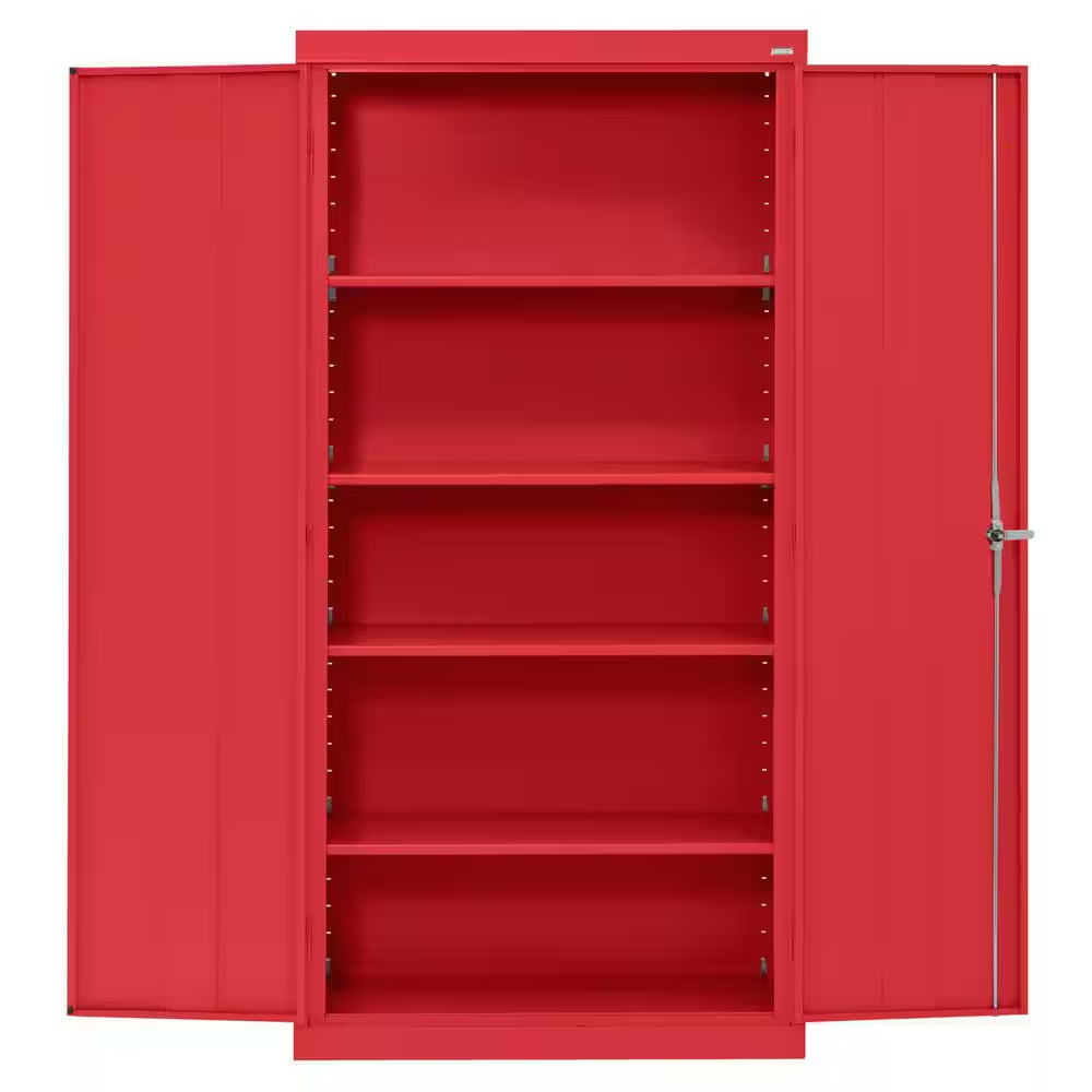Classic Series 36 In. W X 72 In. H X 18 In. D 24-Gauge 5-Shelf Steel Freestanding Garage Storage Cabinet in Red