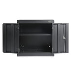 28-Inch Wall Garage Storage Cabinet, Adjustable Shelf, Steel, Black