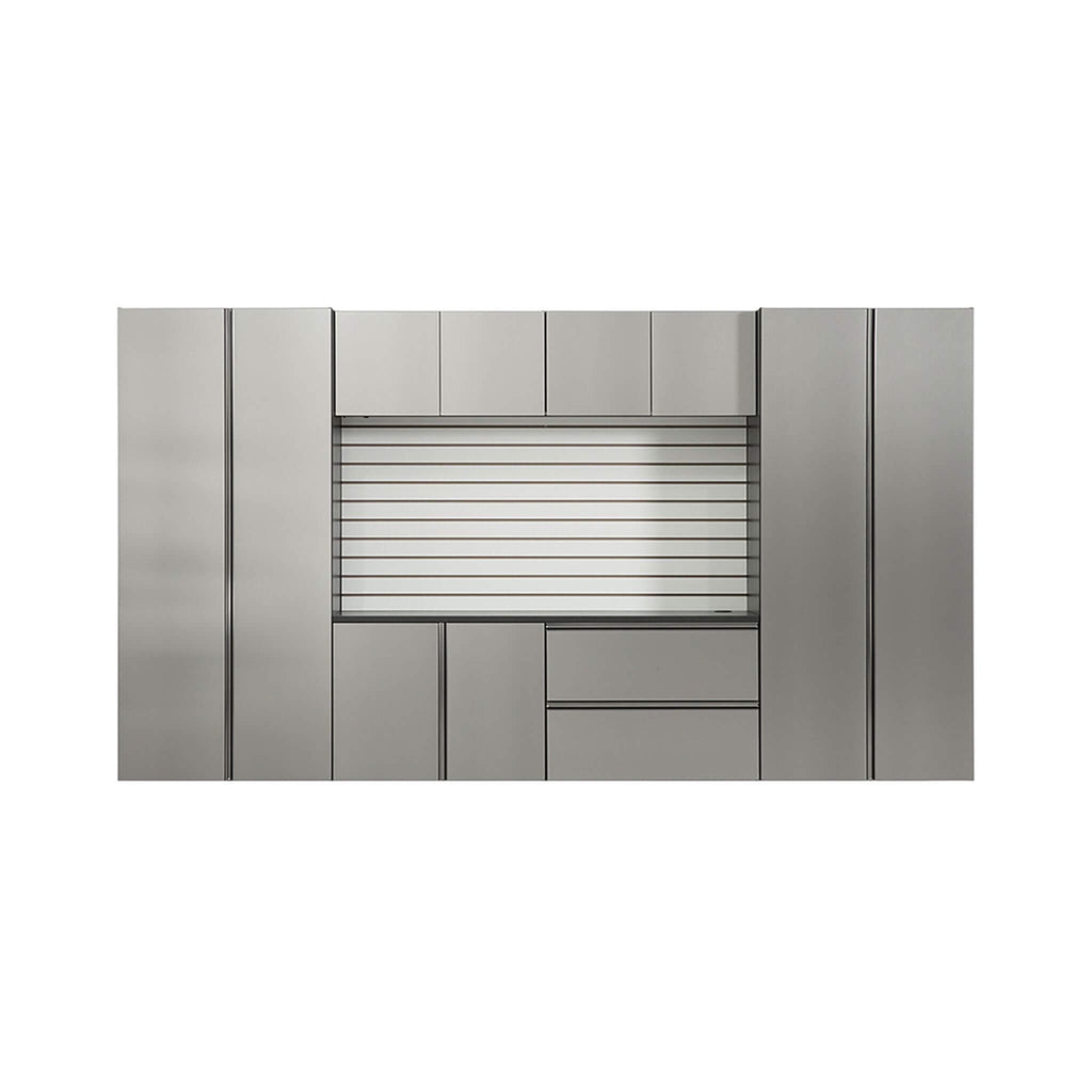 Alora Heavy-Duty Wall-Mounted Metallic Gray Garage Cabinet Set With Soft Closing Doors And Drawers (SAK24368)
