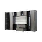 Alora Heavy-Duty Wall-Mounted Metallic Gray Garage Cabinet Set With Soft Closing Doors And Drawers (SAK24368)